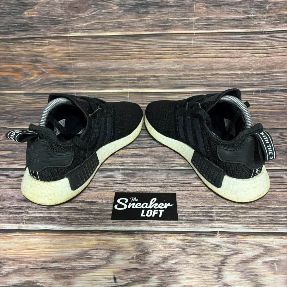 Adidas NMD R1 Black Gold Metallic Women's Athletic Training Shoes Size 8‎